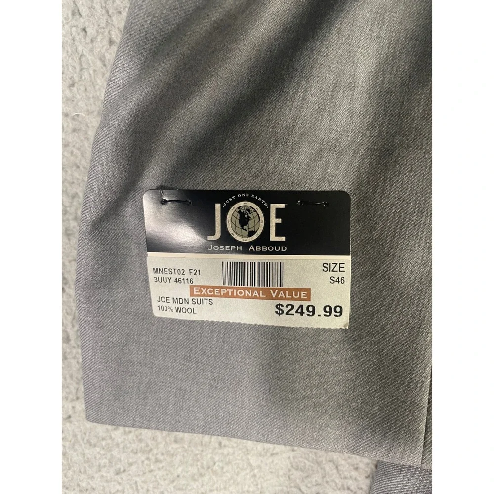 Joseph Abboud Joe Mens Light Gray Sport Coat Blazer NWT Two Button Jacket S 46